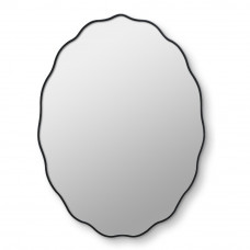 Овальное волнистое зеркало в ванную в чёрной раме Fancy Oval Black (Фэнси) Smal 60*80 см 